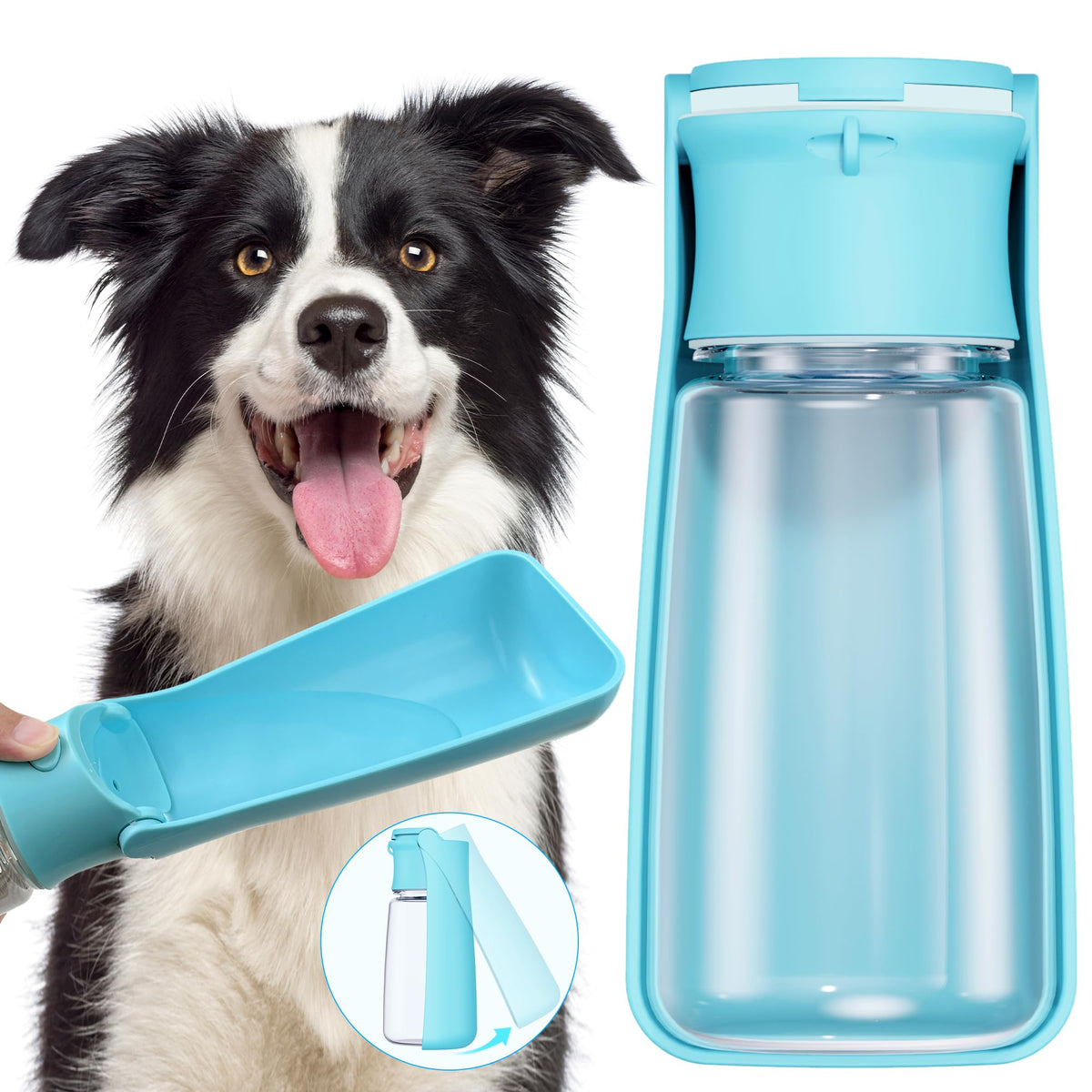 FORWH gourde pour chien pliable, pratique à transporter lors des balades.