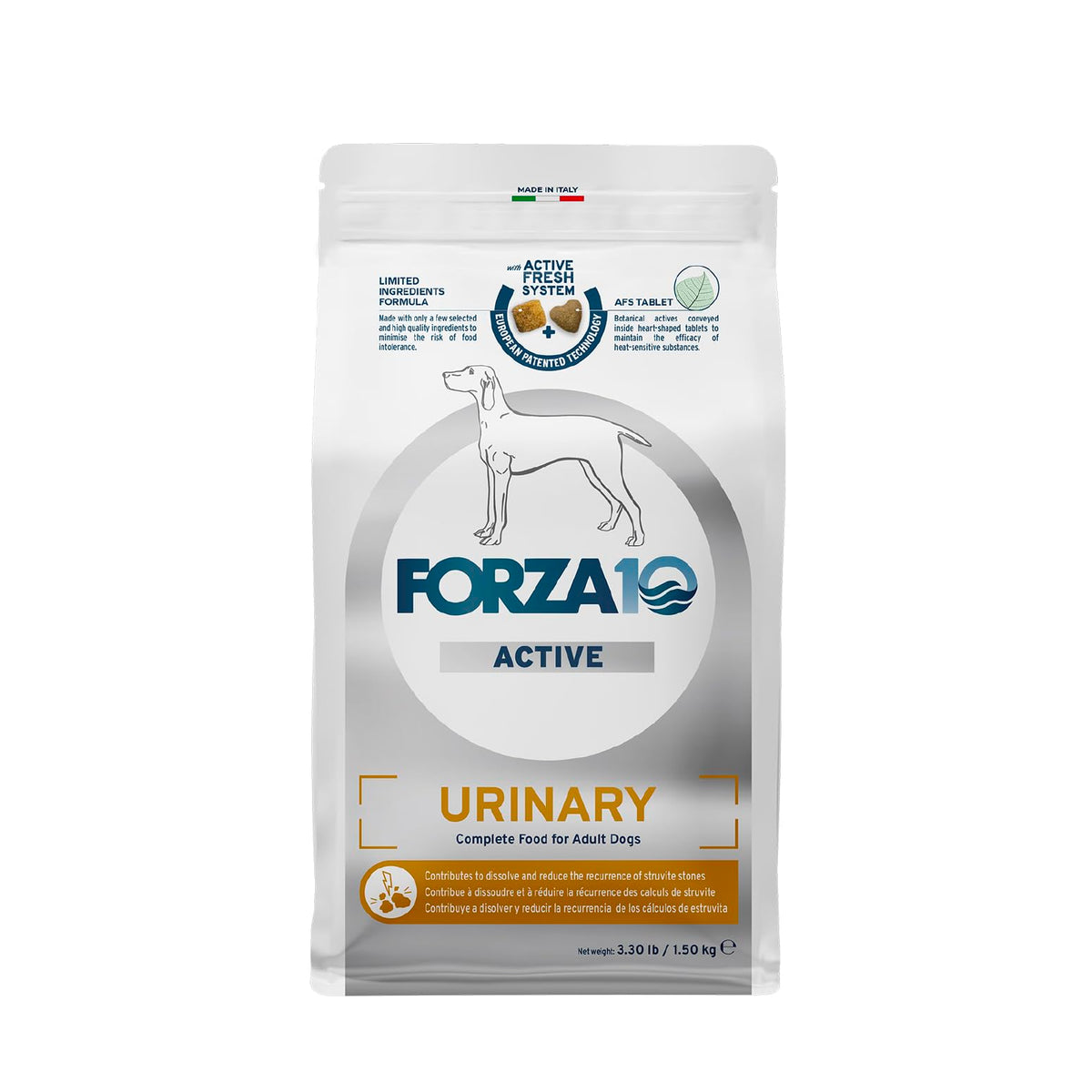 Alimentation Forza10 au poisson en croquettes, idéale pour chien.