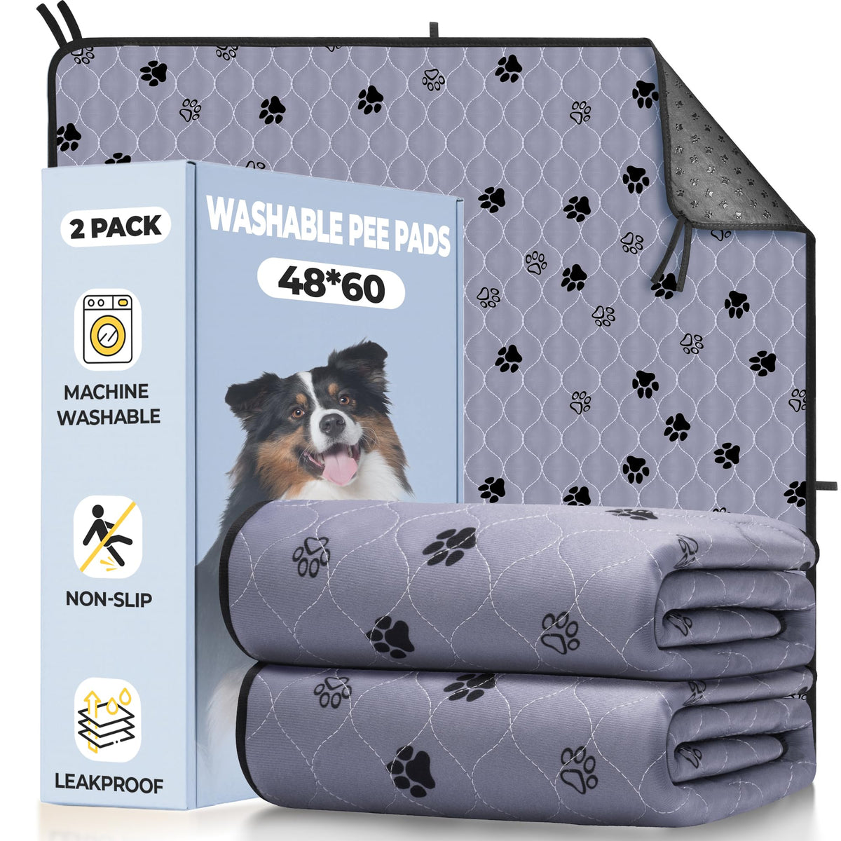 Tapis absorbants Fostanfly pour chien, 2 paquets, absorbants et réutilisables.