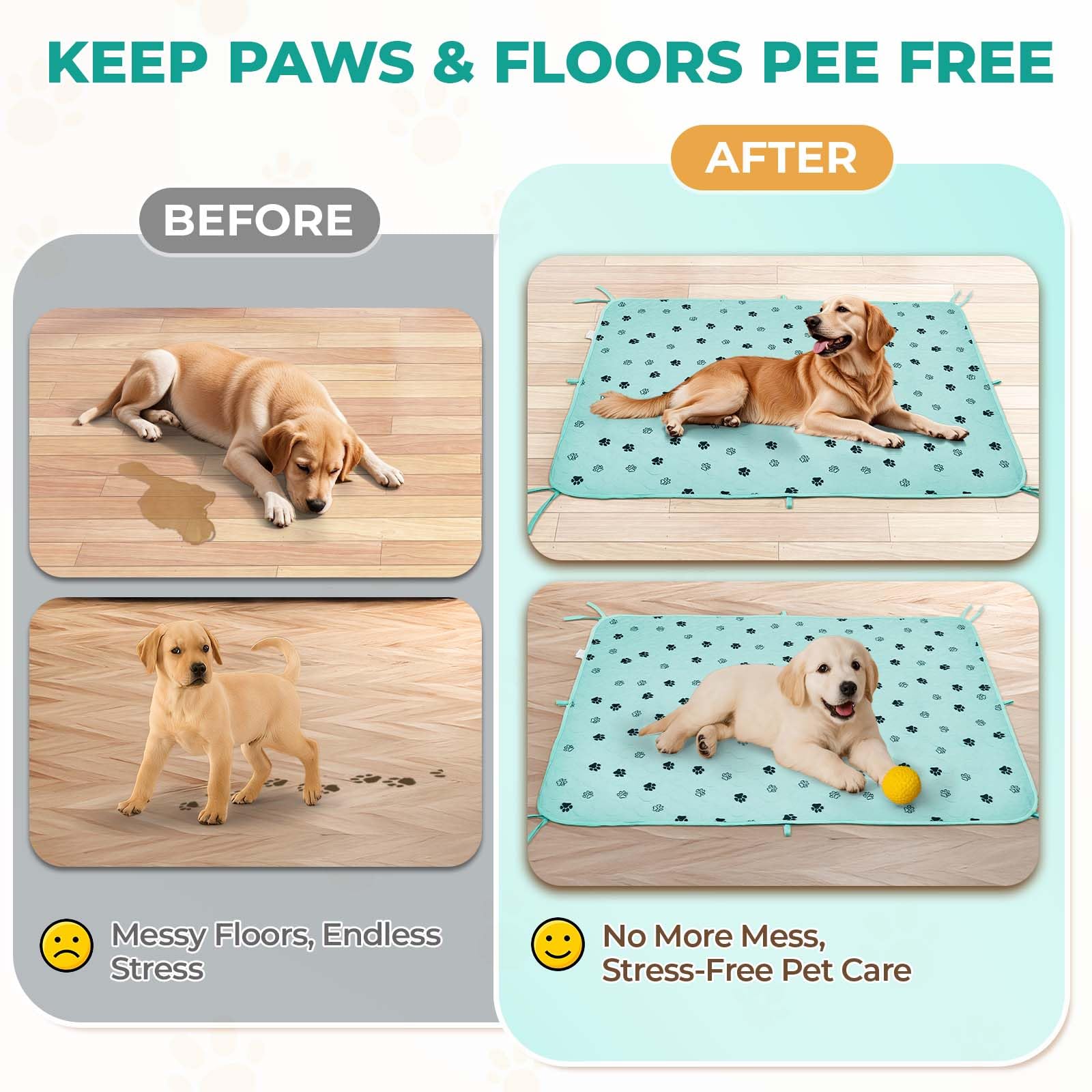 Tapis potty Fostanfly convient chiens et chats, usage intérieur.