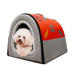 FOUIYIUTU maison-animaux-2-en-1 offre un refuge douillet pour petits chiens et chats.
