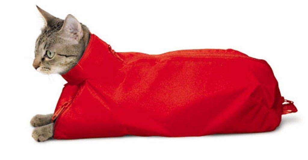 Sac chat Four Flags en nylon rouge, pratique pour toilettage et soins.