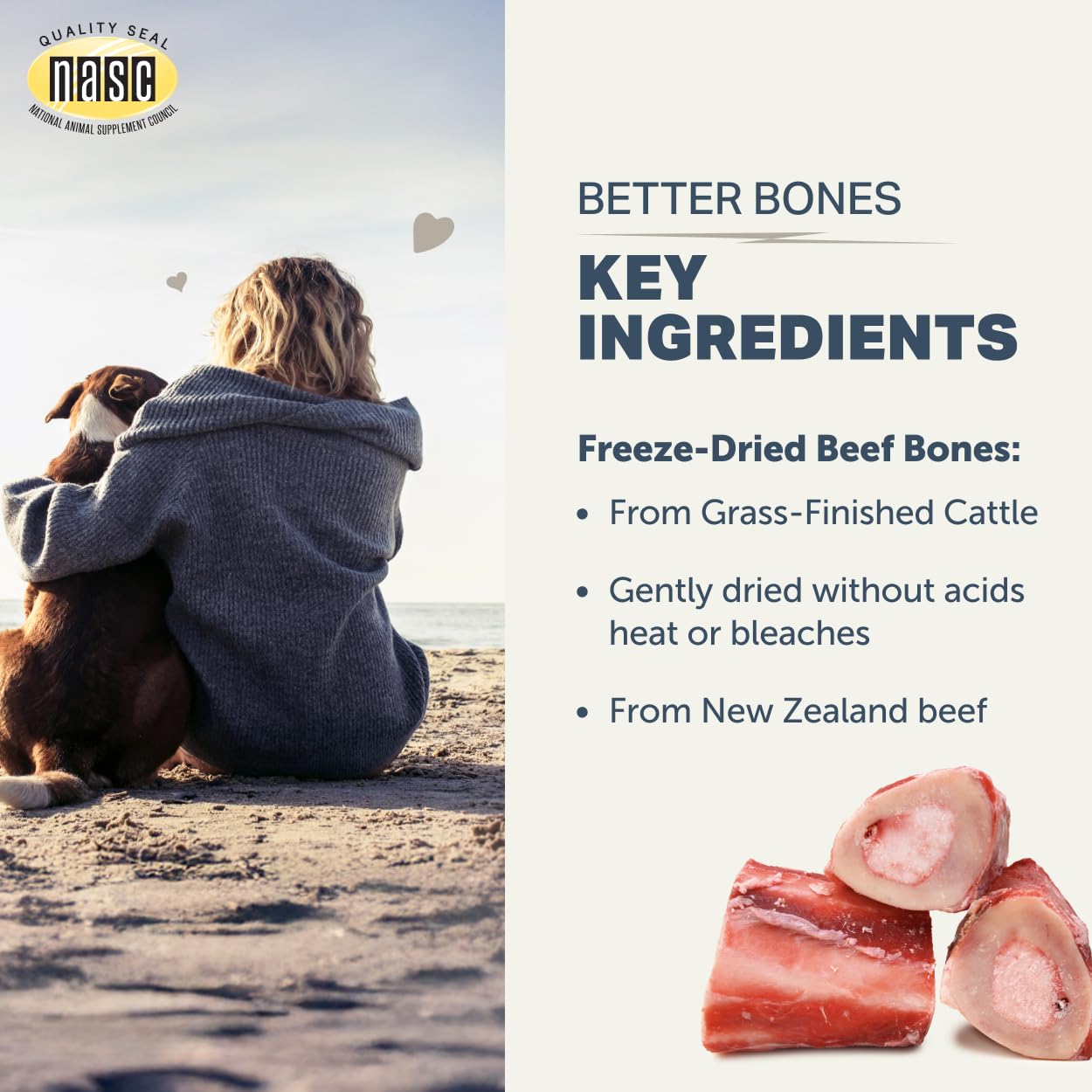 FOUR LEAF ROVER Better Bones: ingrédients naturels de haute qualité pour chiens.