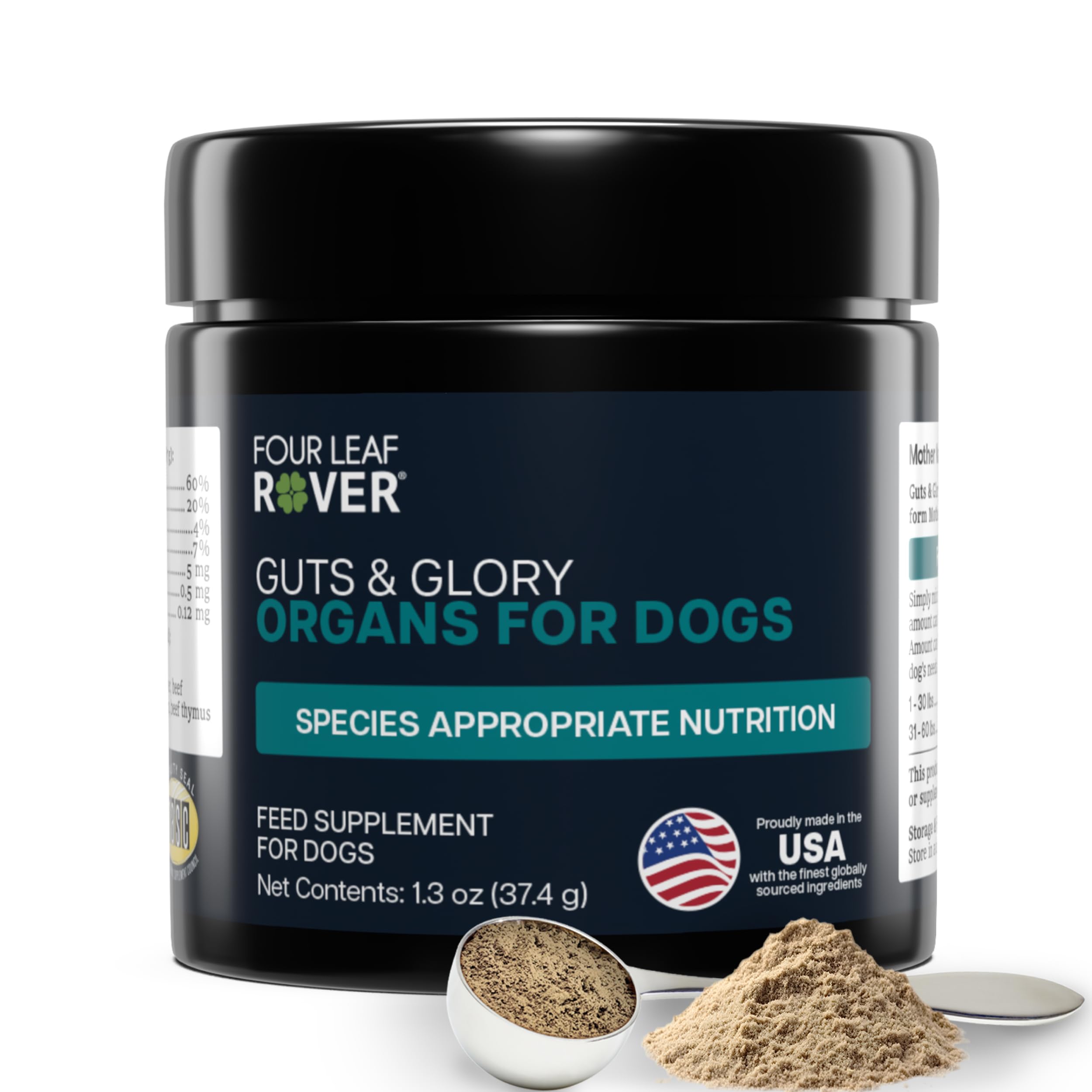 Four Leaf Rover Guts & Glory foie : complément savoureux pour l'énergie quotidienne de votre chien.