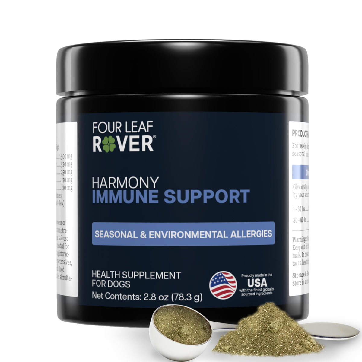 Harmony de Four Leaf Rover – flacon, soutien potentiel pour peau saine et calme.