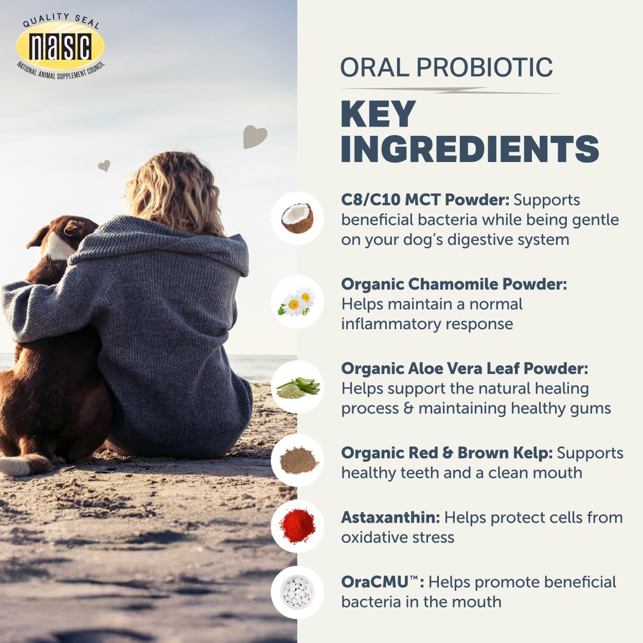 Probiotiques Weissella cibaria inclus pour favoriser un environnement buccal équilibré.