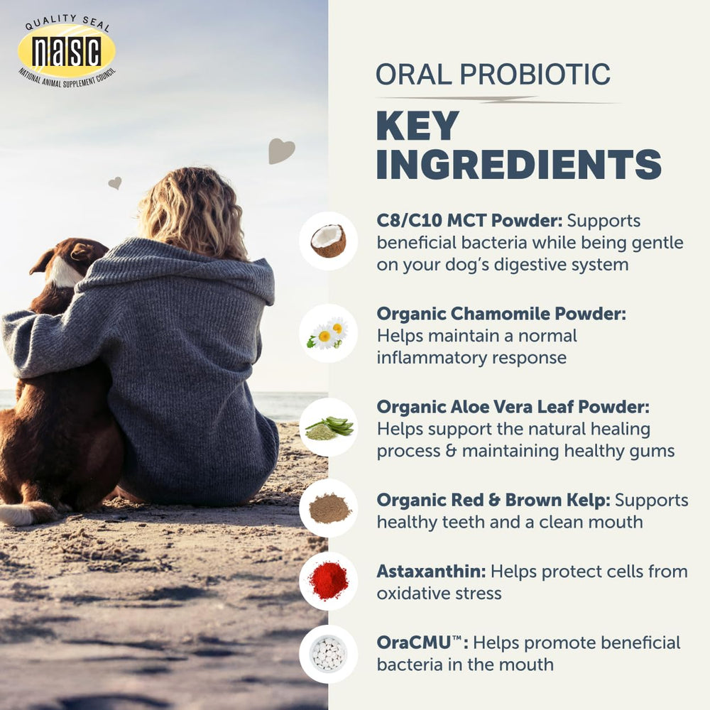 Probiotiques Weissella cibaria inclus pour favoriser un environnement buccal équilibré.