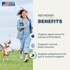 Four Leaf Rover Red Rover – ingrédients fruits biologiques pour fibre et antioxydants.
