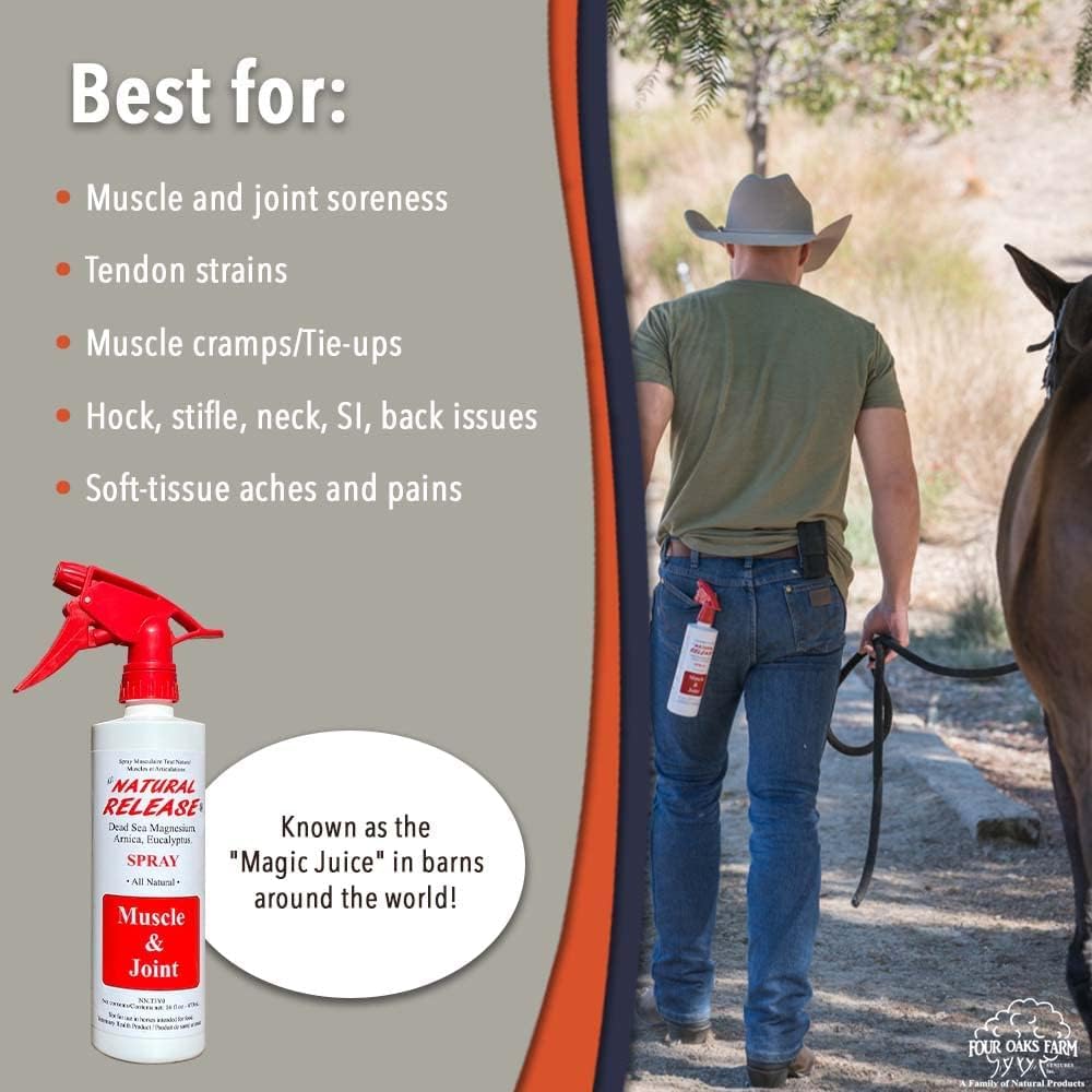 Four Oaks Farm Ventures gel liniment cheval, alternative sans alcool pour le transport et le pré.