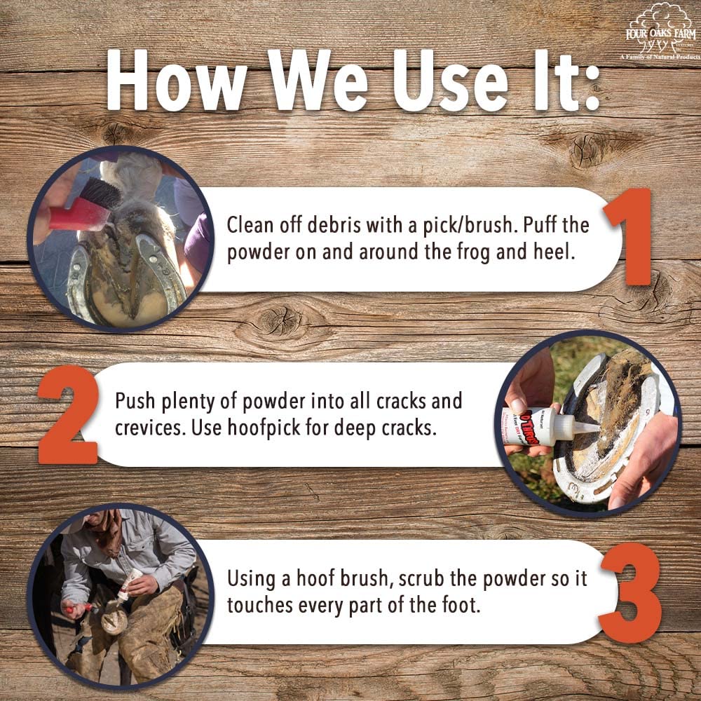 Four Oaks No Thrush poudre naturelle kaolin, sans caustique et sans taches.