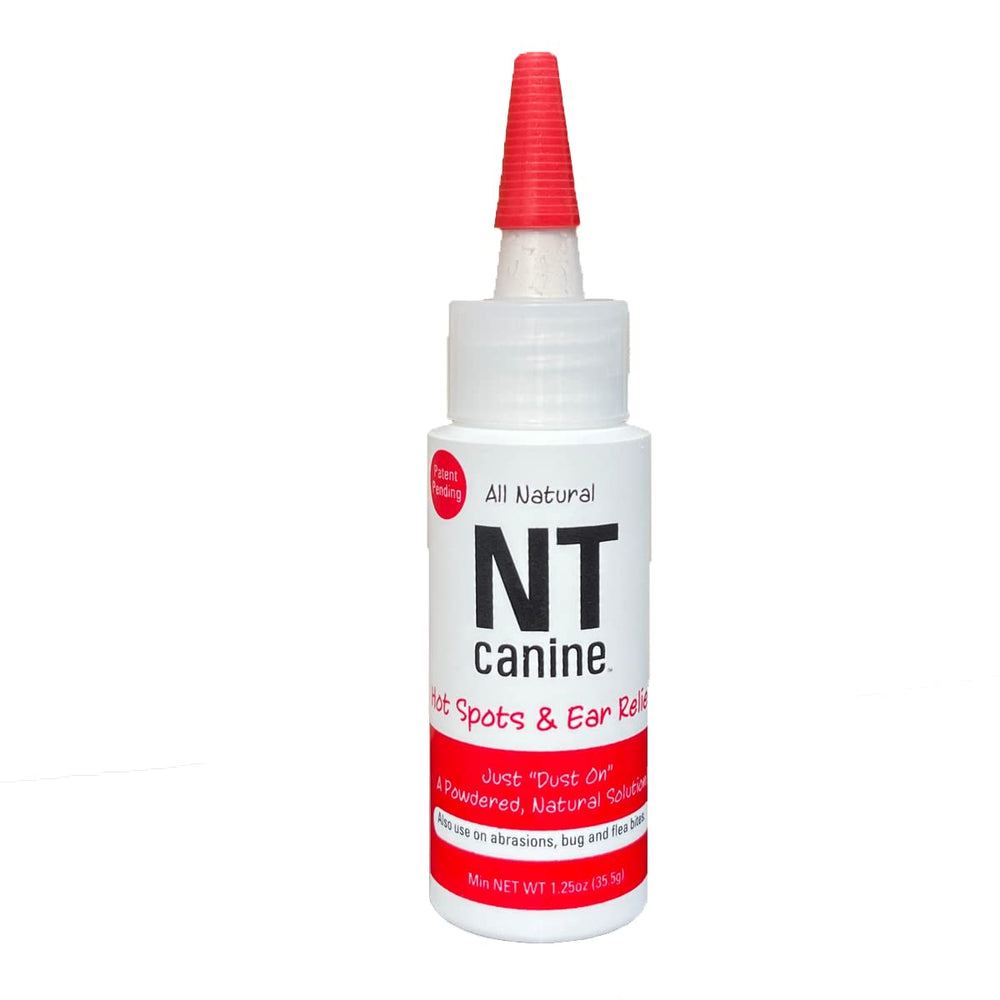 NT Canine Poudre Seche – bouteille prête à traiter zones inflammatoires chez le chien.