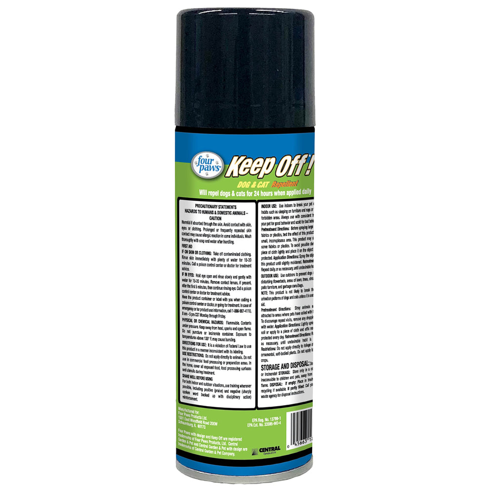 Spray Keep Off Four Paws en action, prévention des griffes et morsures.