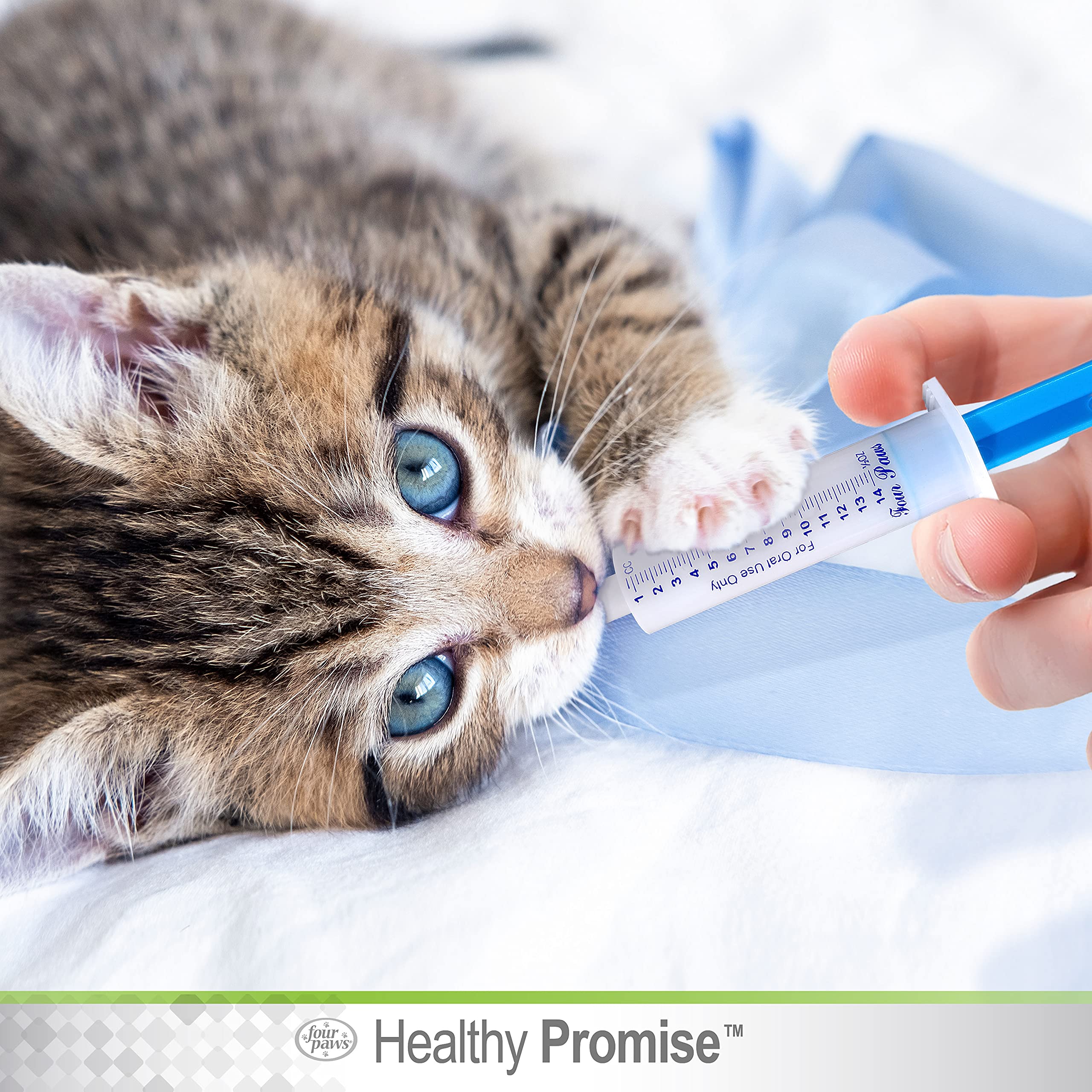 Graduations de dosage visibles sur la seringue Four Paws