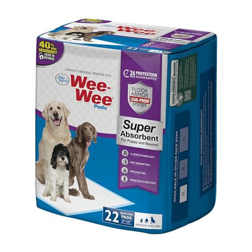Dimensions 24 x 24 pouces Four Paws Wee-Wee faciles à utiliser.