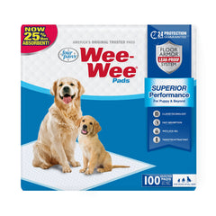 Four Paws Wee-Wee: emballage compact pour rangement facile et durable.