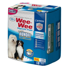 Four Paws Wee-Wee Pad barrière anti-fuite sur quatre côtés protège le sol.