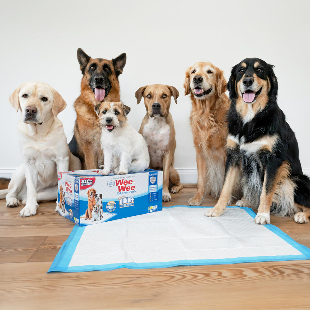 Four Paws Wee-Wee Pad emballage compact réduit la pollution.