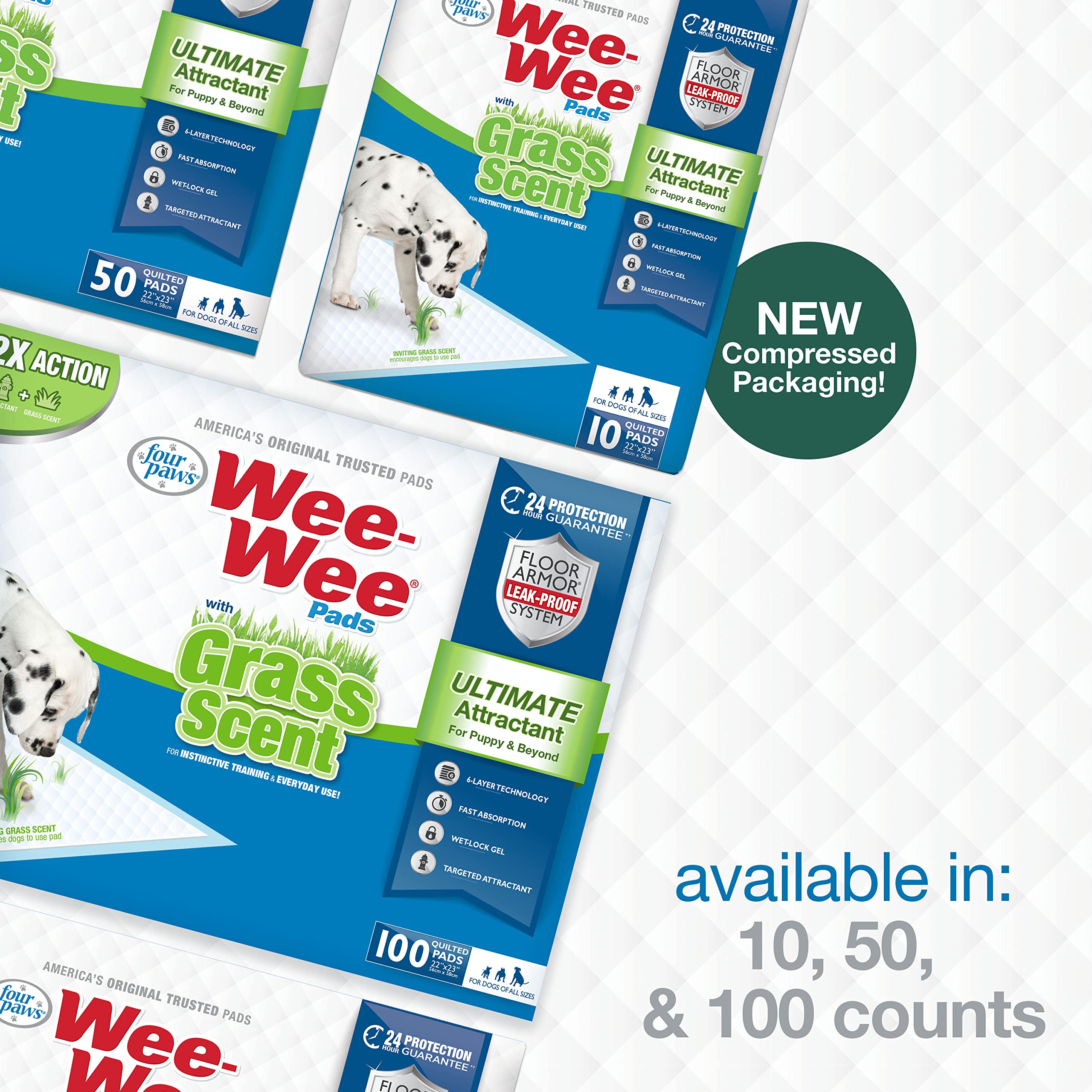 Four Paws Wee-Wee gel absorbant: absorption sécurisée et confinement du liquide.