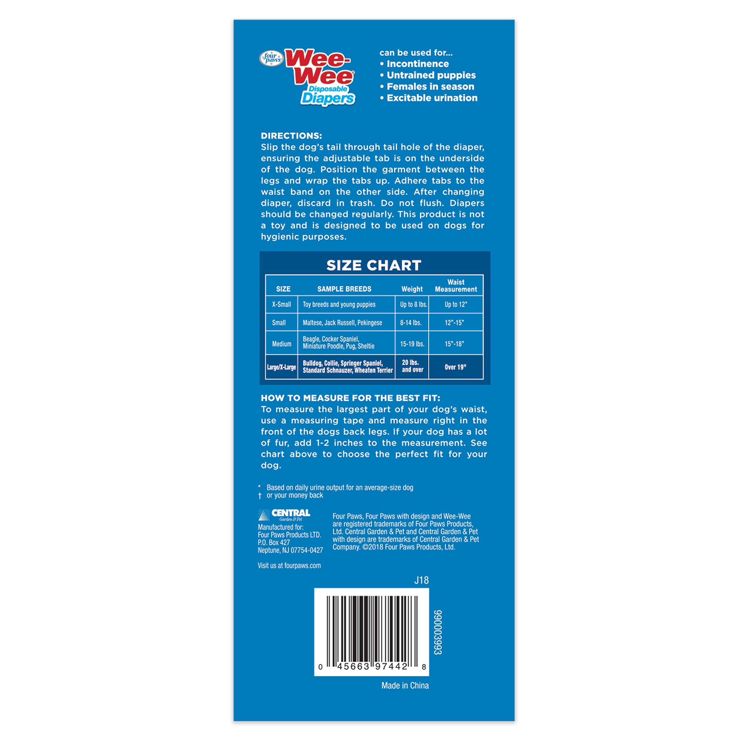 Four Paws Wee-Wee apprentissage-proprete pour chiots et chiens