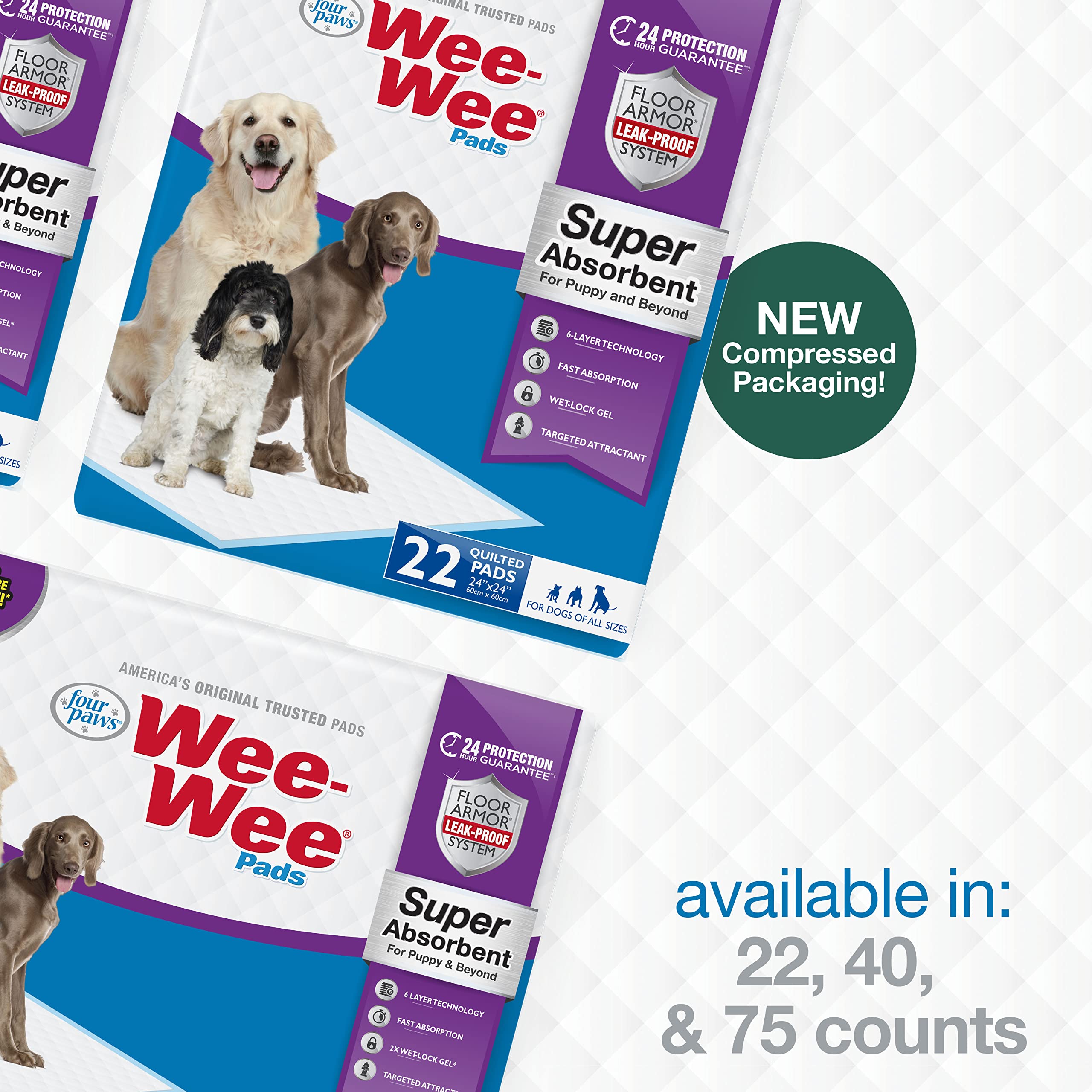 Tampons adaptés à toutes tailles de chiens Four Paws Wee-Wee.