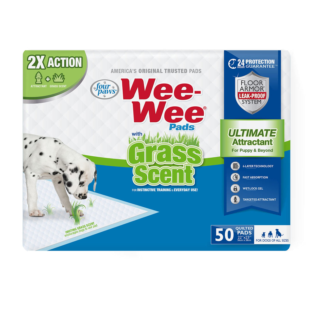 Four Paws Wee-Wee tapis-pipi herbe: invitation naturelle à la propreté intérieure.