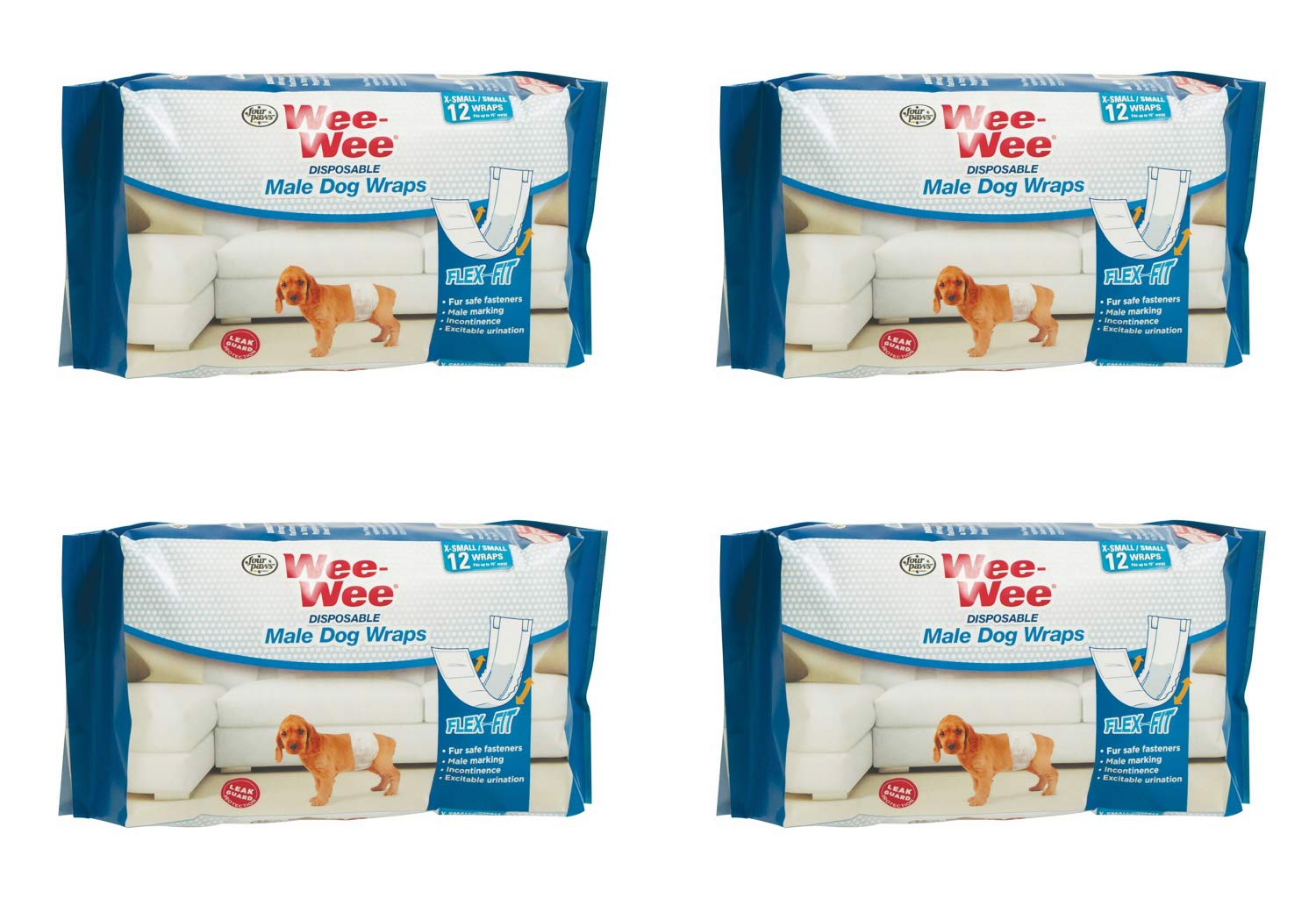 Barrière anti-fuite sur le wrap Four Paws Wee-Wee pour chien mâle.