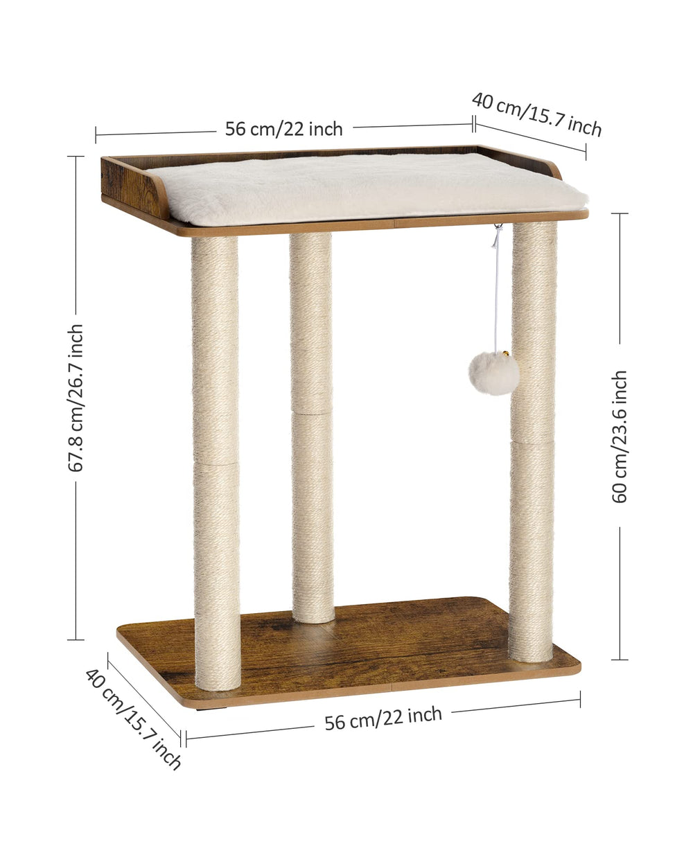 Structure triangulaire stable pour la sécurité des félins.