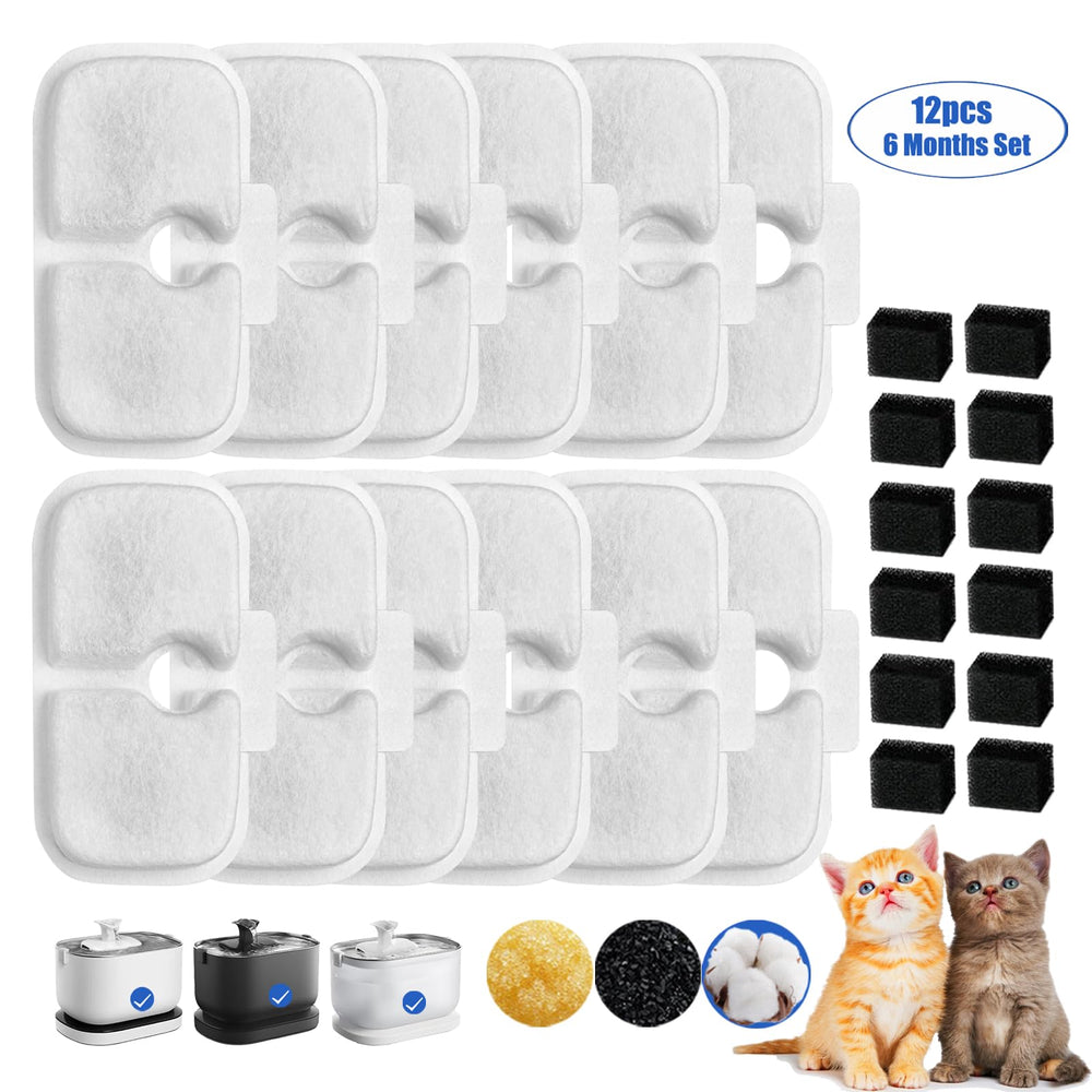 Lot de 12 filtres FourHarvest pour fontaine chat, approvisionnement durable