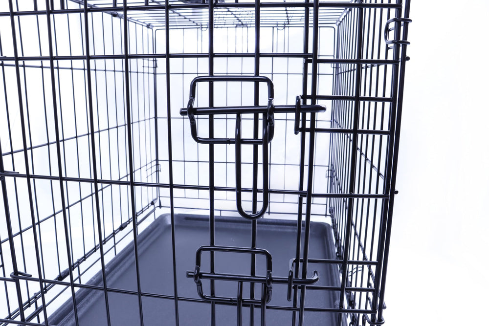 FOURPAW cage chien métal pliable avec diviseur interne pour chiots.