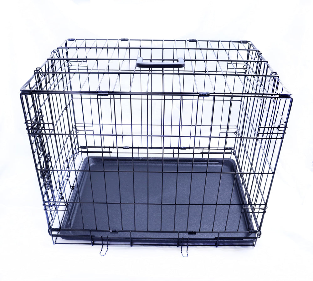 FOURPAW cage chien métal pliable, loquet sécurité pour tranquillité.