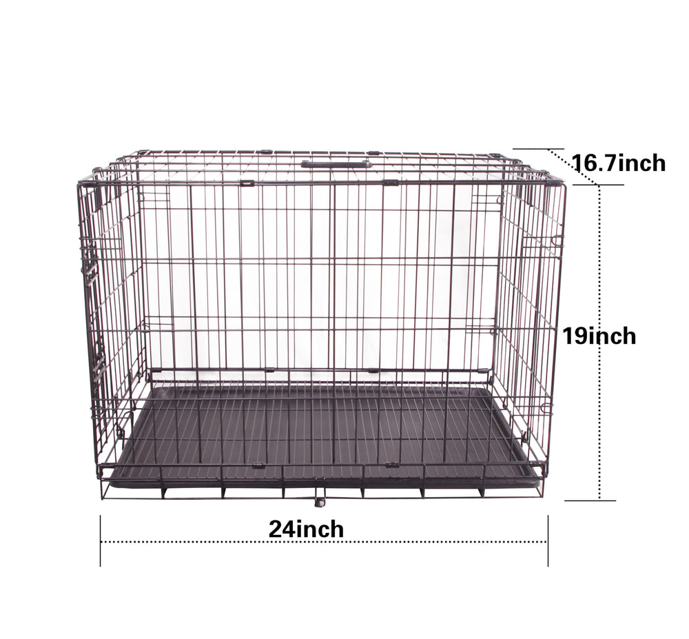 FOURPAW cage chien métal pliable avec plateau amovible, nettoyage facilité.