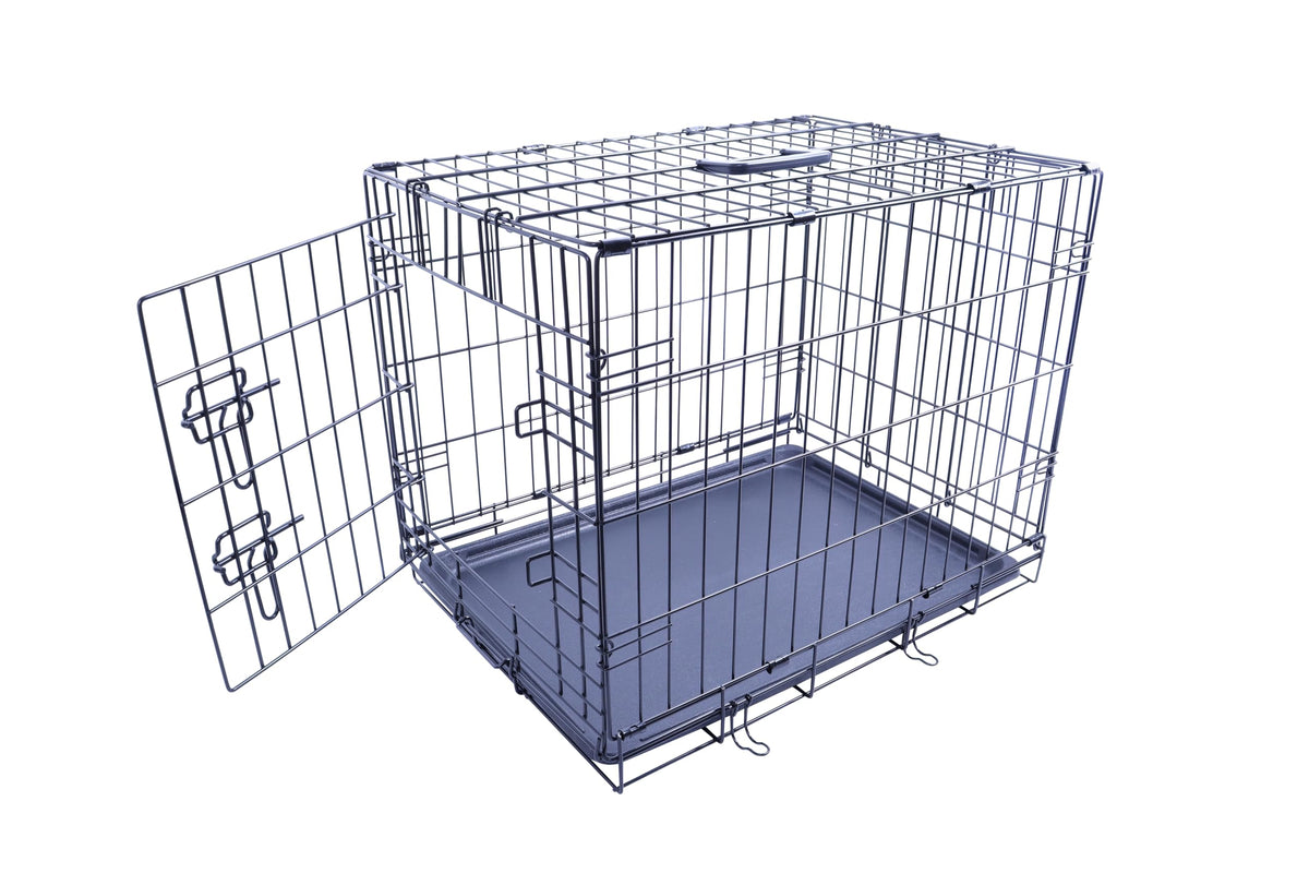 FOURPAW cage chien métal pliable porte-simple, usage quotidien.