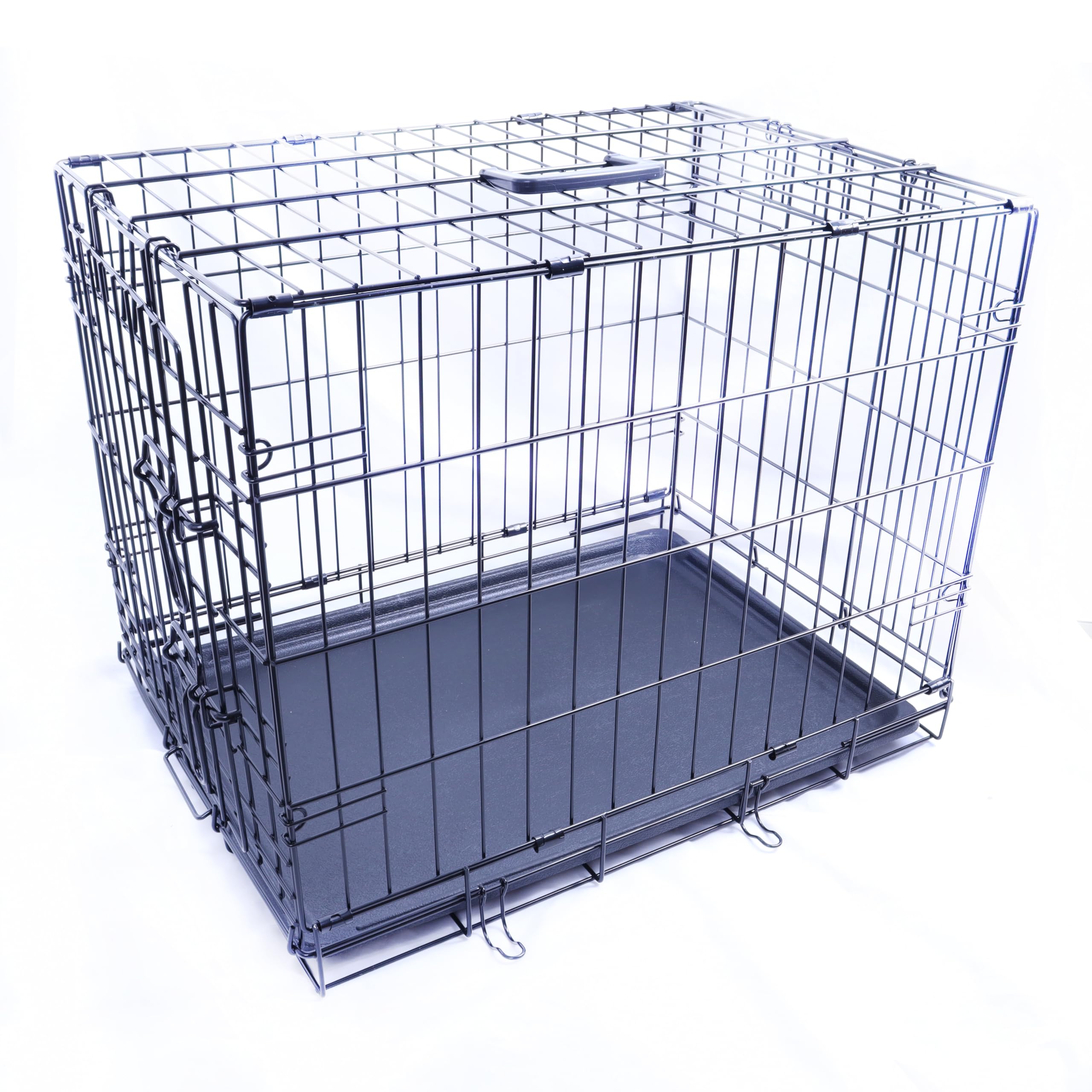 FOURPAW cage chien métal pliable, transport facilité par la poignée.