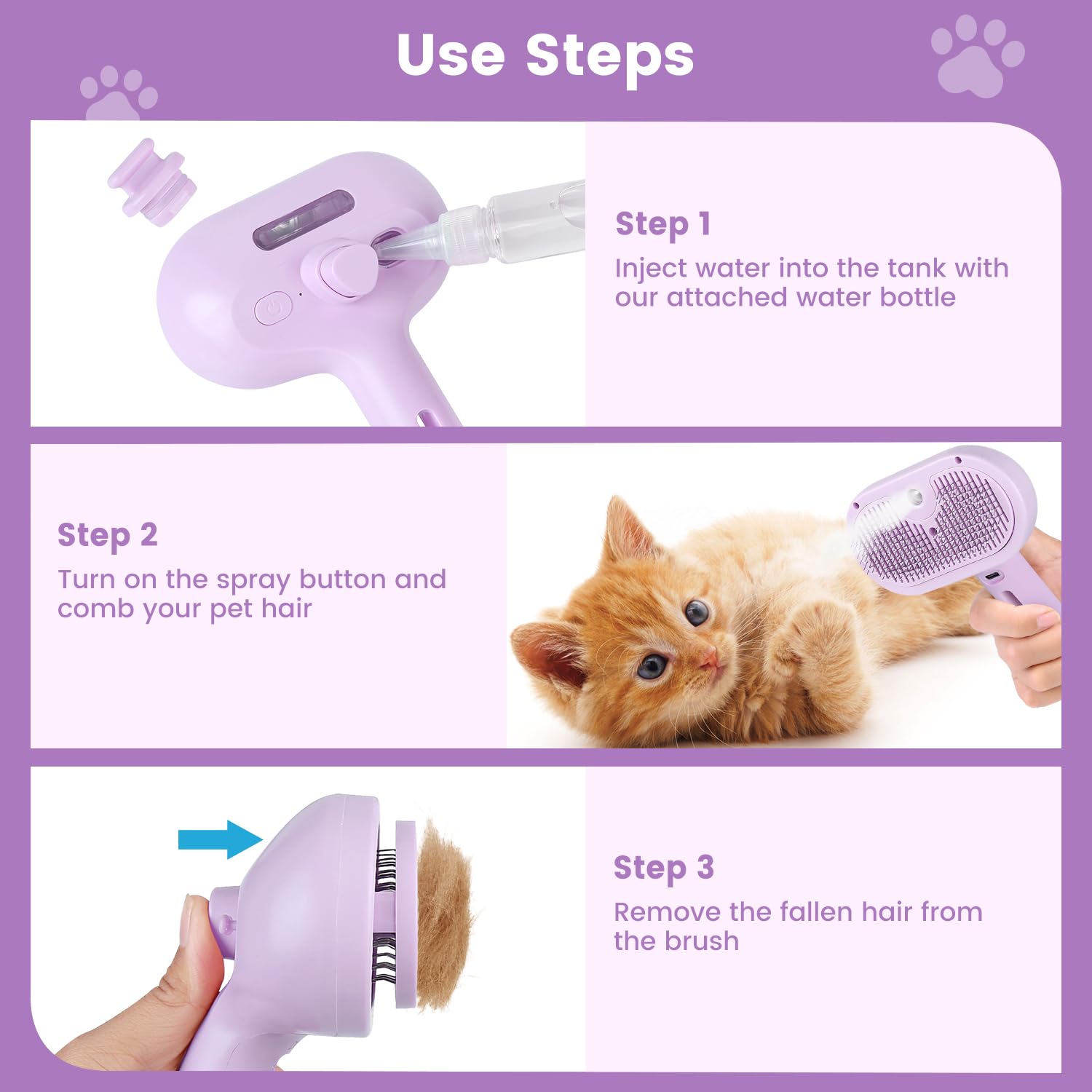 FourSeas Brosse Poids Plume Chat: légère et facile à transporter.