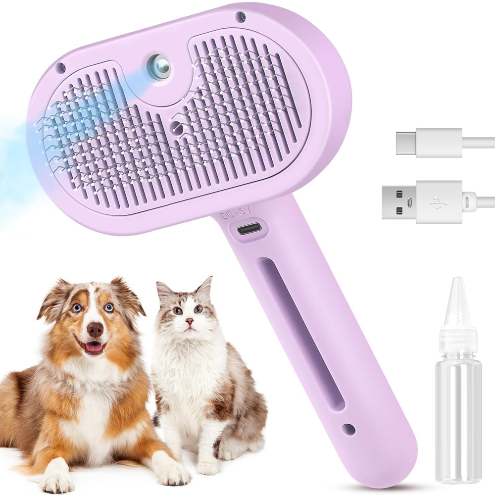 FourSeas Brosse Vapeur Chat Violet, facilite le brossage et apaise le pelage.