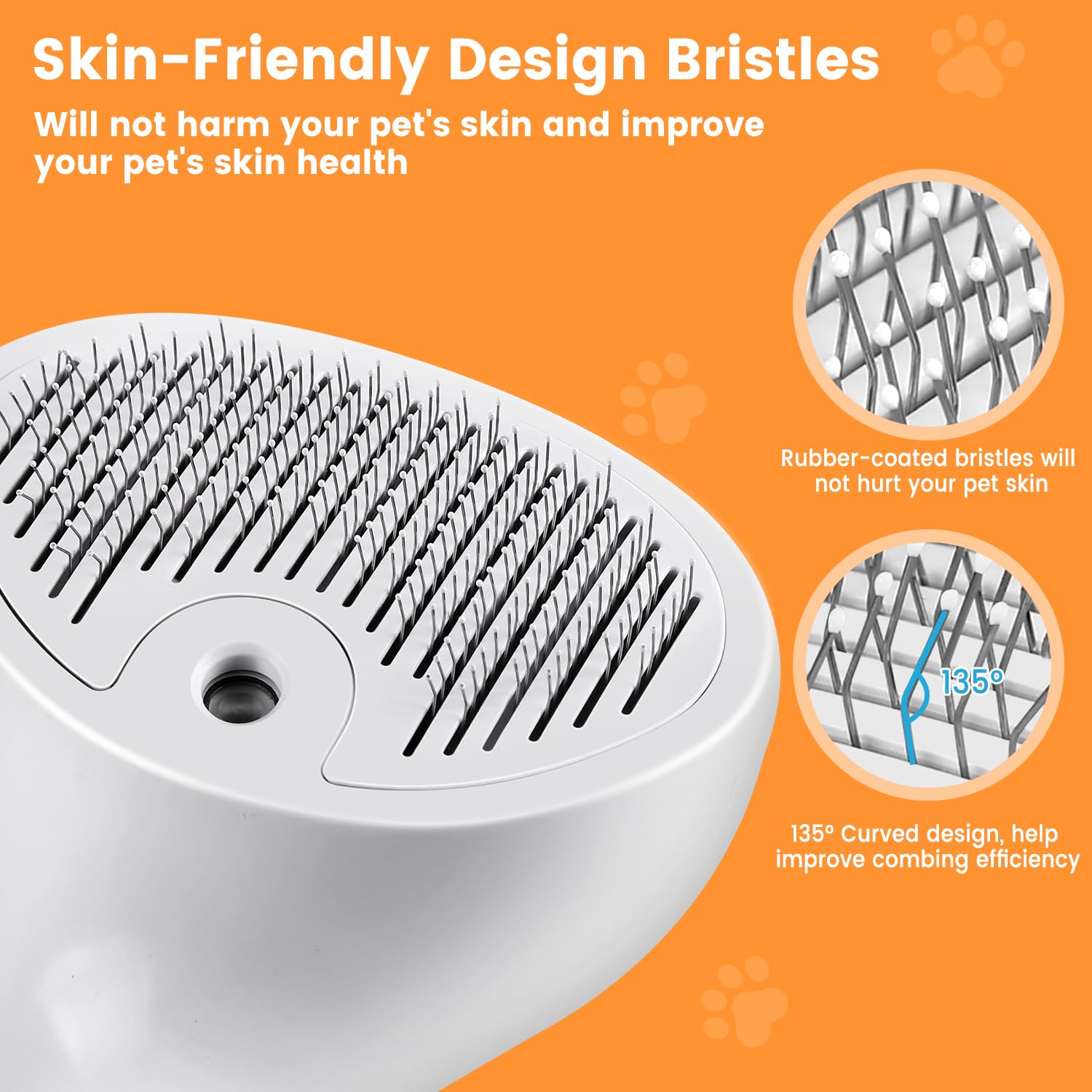 FourSeas Pet Steam Brush – auto-nettoyage en un clic en action.