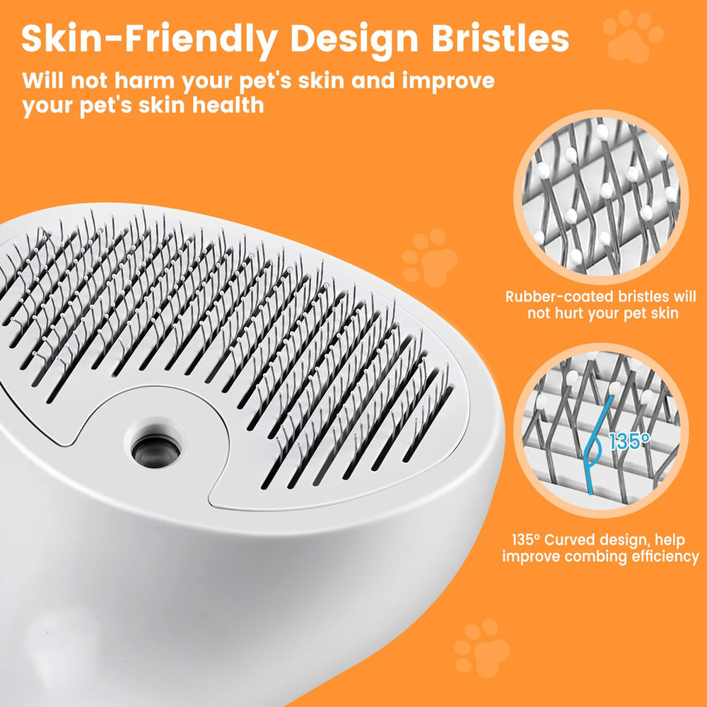 FourSeas Pet Steam Brush – auto-nettoyage en un clic en action.