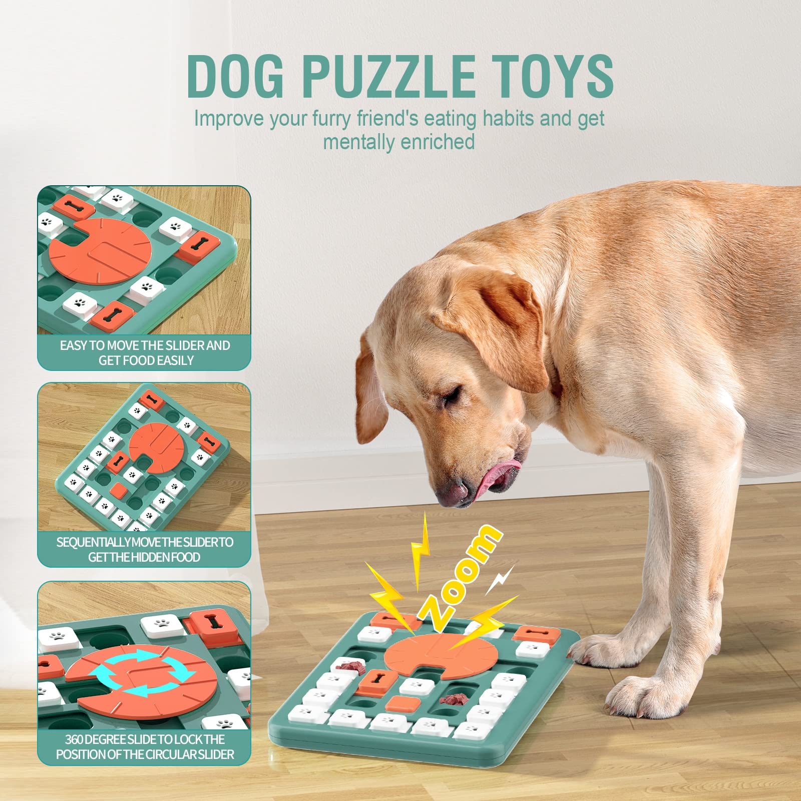 FOXMM puzzle interactif pour chien avec sifflet, favorise l engagement et le plaisir.