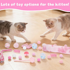Foxtell jouet chat ressort rose, textures variées pour l'exploration.