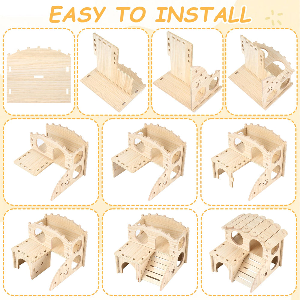 Foxtell maison bois hamster: refuge sûr et confortable pour explorer.