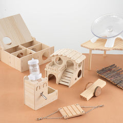 Foxtell swing hamster bois: plateforme ludique pour grimper et se balancer.
