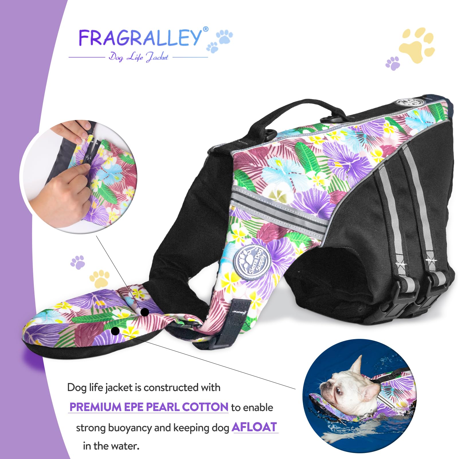 Fragralley flotteur avant amovible facilitant la respiration.