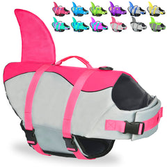 Fragralley gilet chien requin ajustable pour une nage en sécurité et agréable.