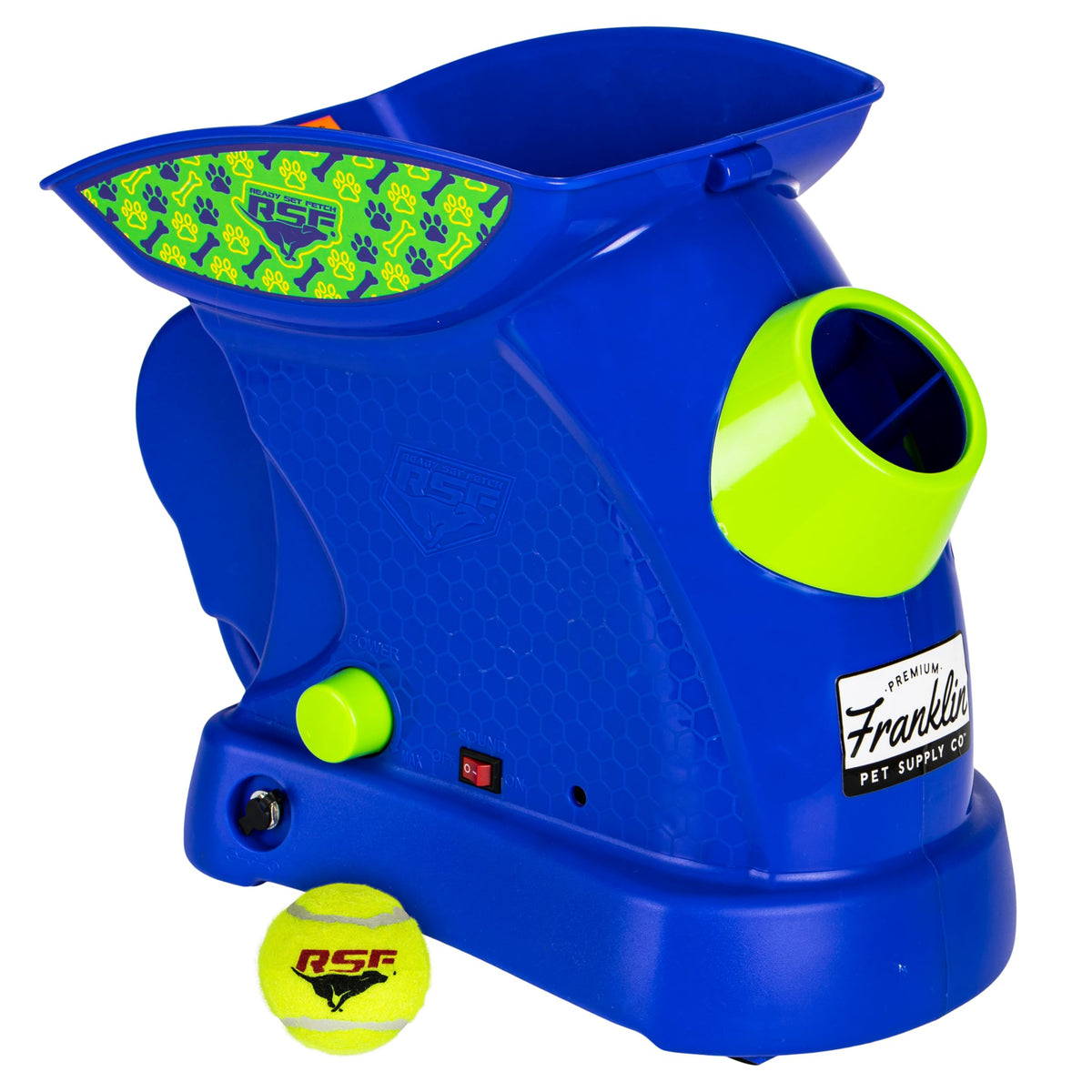 Franklin Ready Set Fetch Mini lanceur de balle tennis pour chien actif.