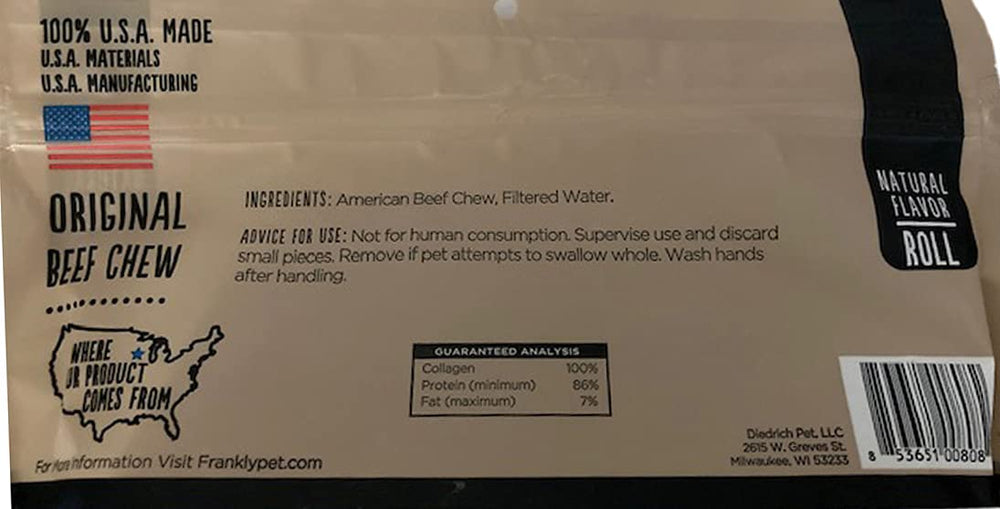 Rouleaux de boeuf Frankly pour chiens, aide potentielle à l'hygiène dentaire