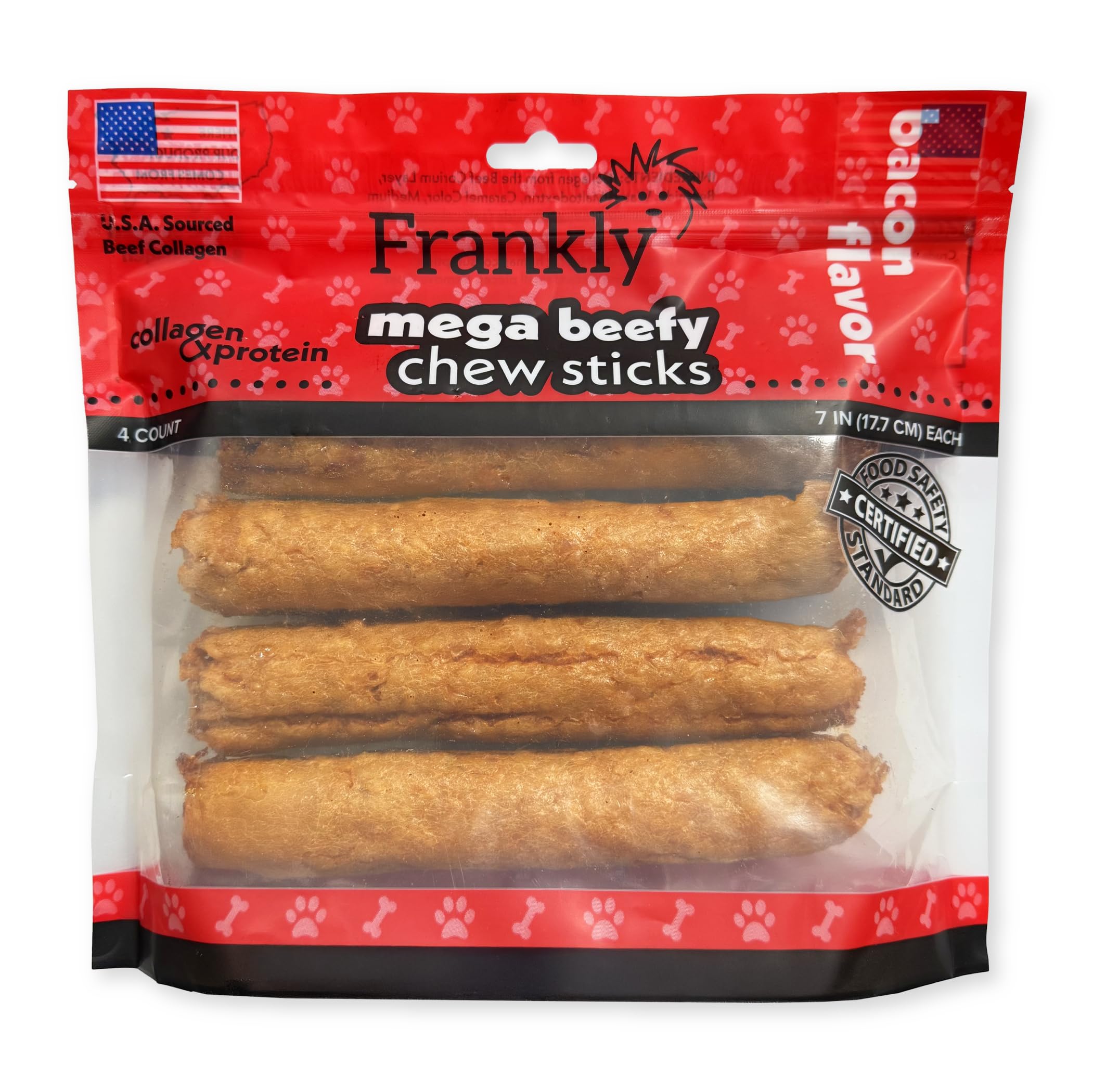 Frankly Pet: bâtonnet goût bacon avec collagène, pour chiens actifs