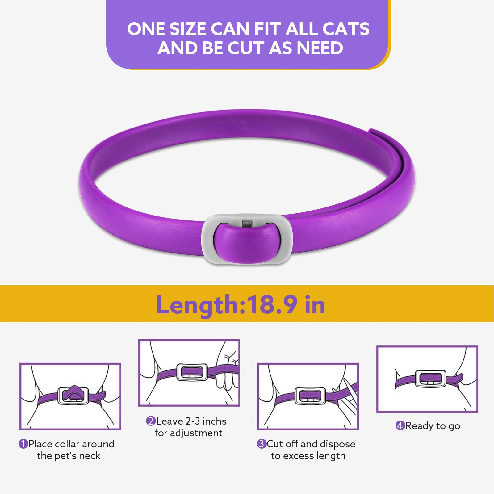 Conçu pour tous les chats, collier FRDUGA universel.