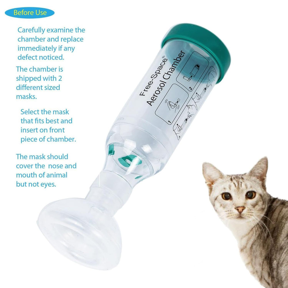 Free-space Chat Inhalateur Spacer masque petit pour chats légers.