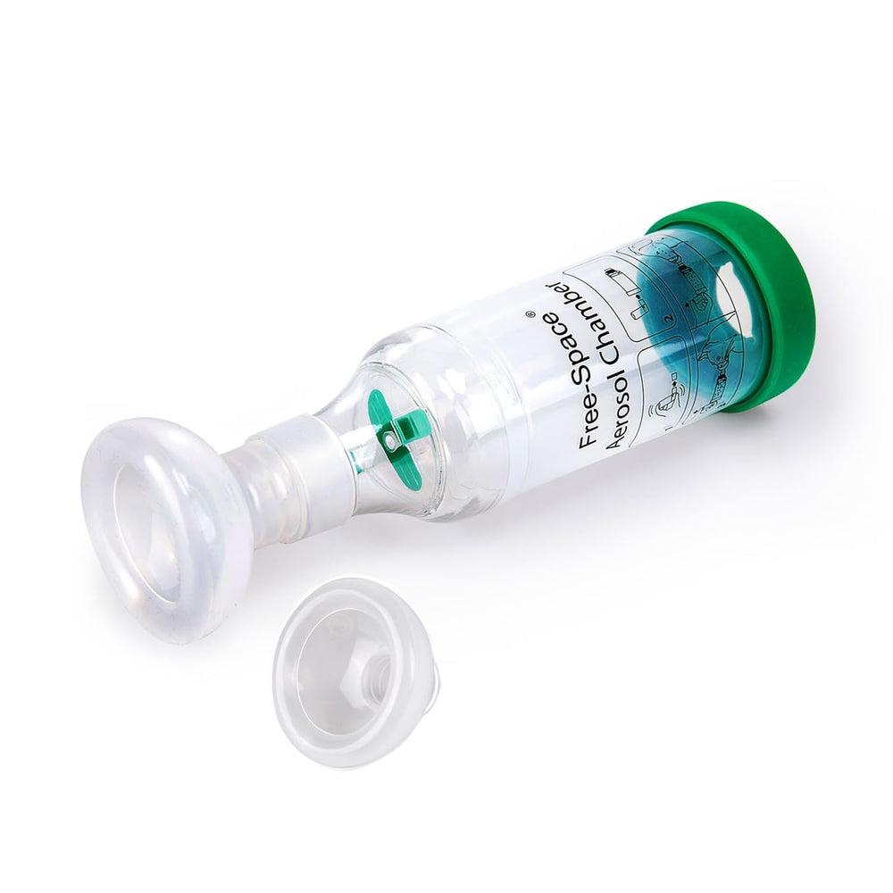 Free-space Chat Inhalateur Spacer avec masque rond pour un ajustement précis.