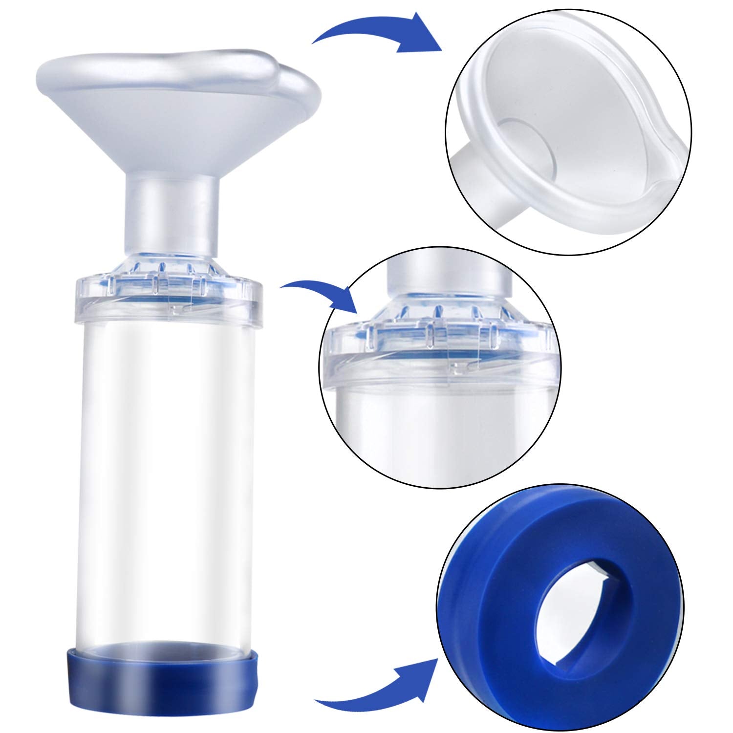 Free-Space inhalateur spacer montre le masque grand pour chien, pour une utilisation adaptée.
